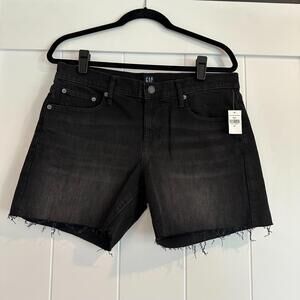 GAP Black Jean Shorts Distressed Cut-Off Style